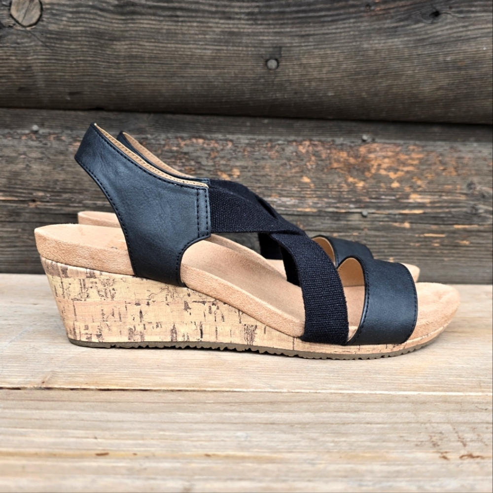 Life Stride NEW Mexico Modern Coastal Minimalist Cork Wedge Comfort Sandal 7M - Picture 3 of 16